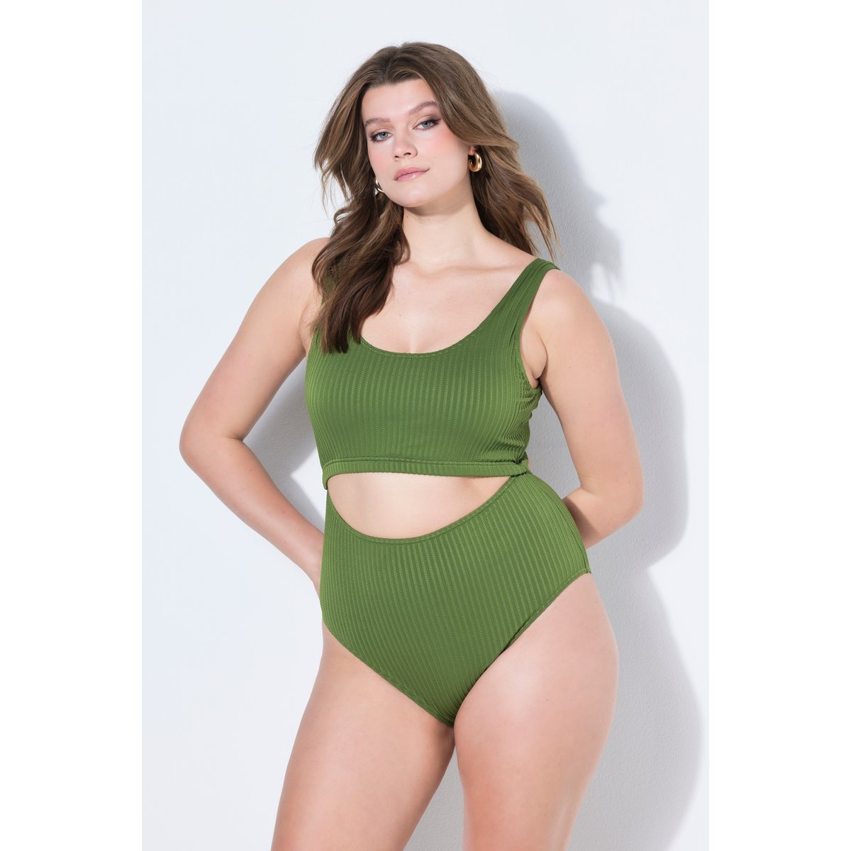 Maillot de bain 1 pièce esprit bikini olive, STUDIO UNTOLD
