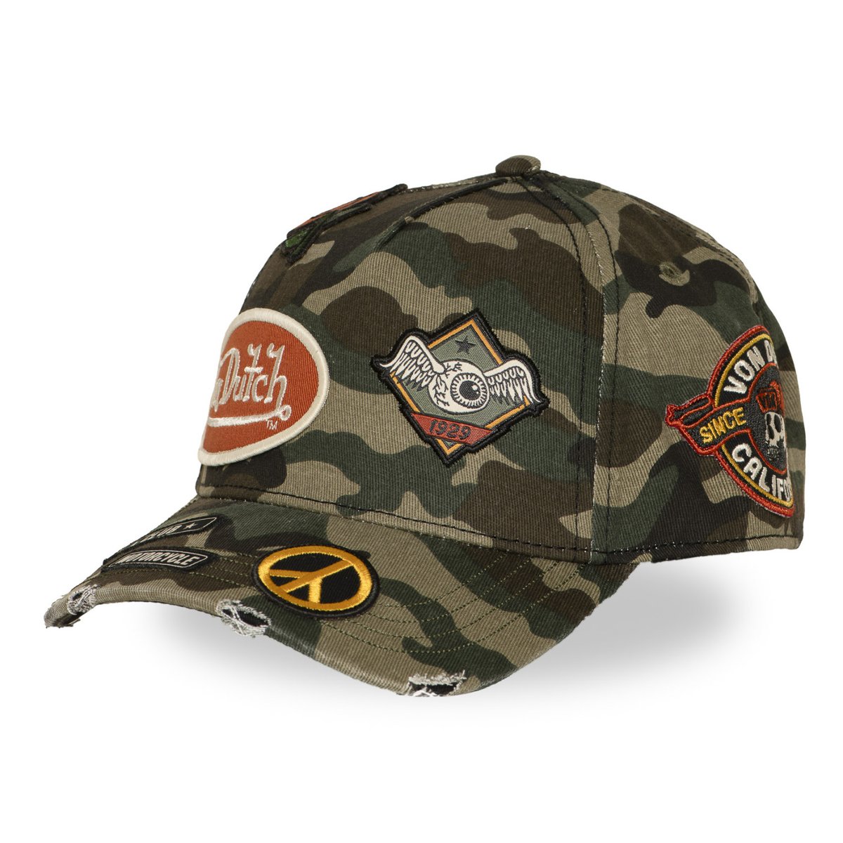 Casquette baseball KAMO marron/kaki/beige/noir/orange/vert/jaune, VON DUTCH