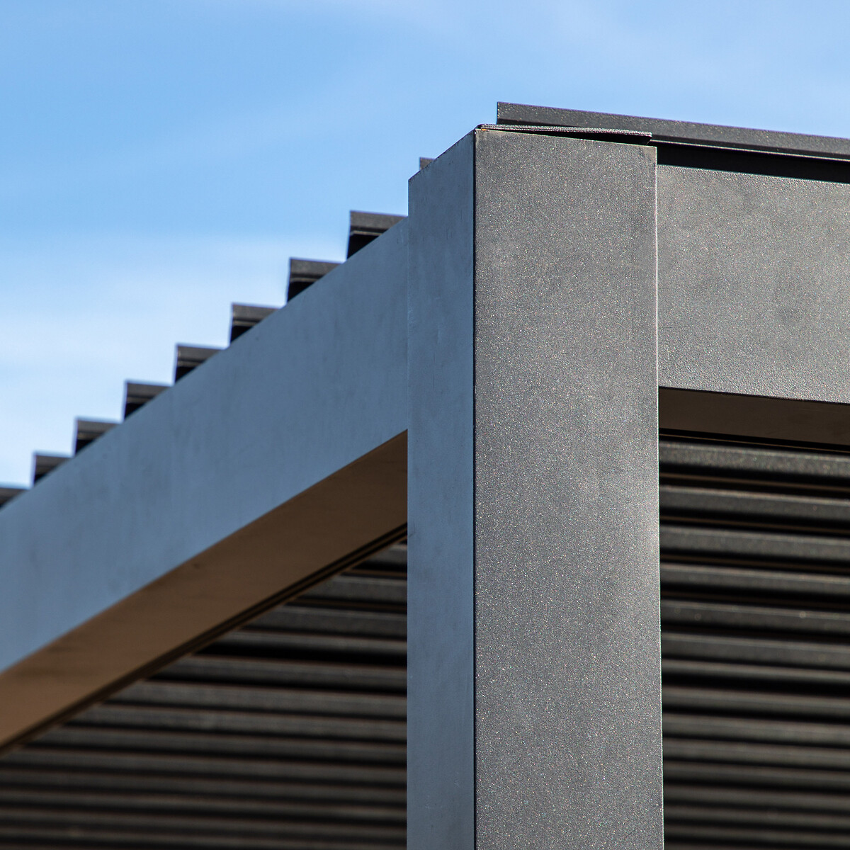 Dorney Slatted Metal Pergola (3m X 4m) black, SO'HOME