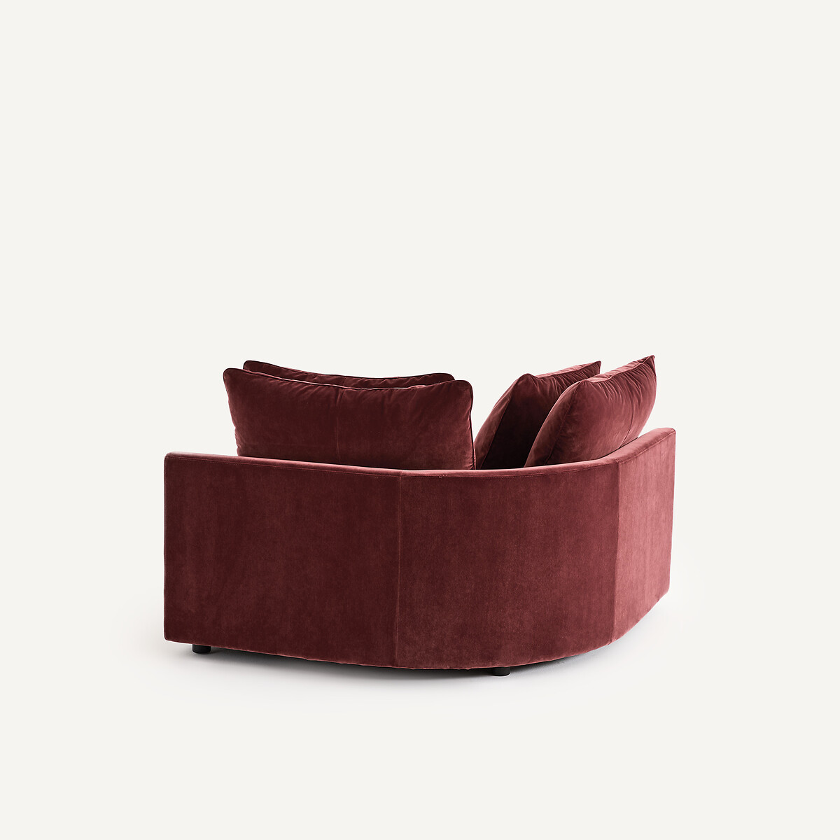 Canapé d'angle modulable en velours, TIBERIO grenat, AM.PM