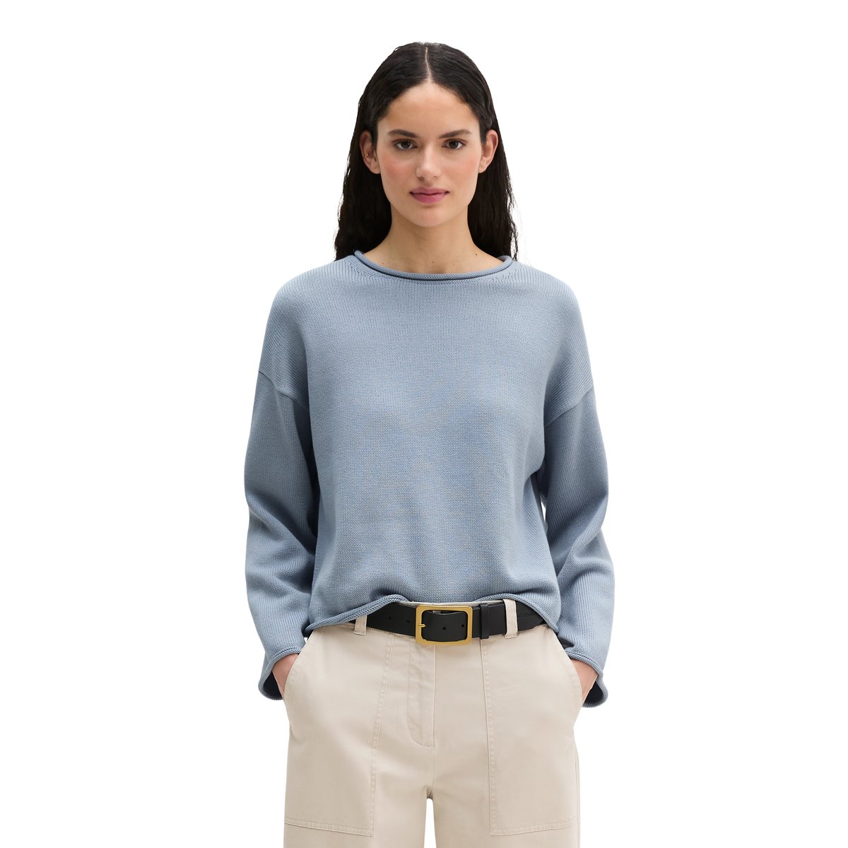 DfC Pullover loose en fil Heavy Cotton gris, MARC O'POLO