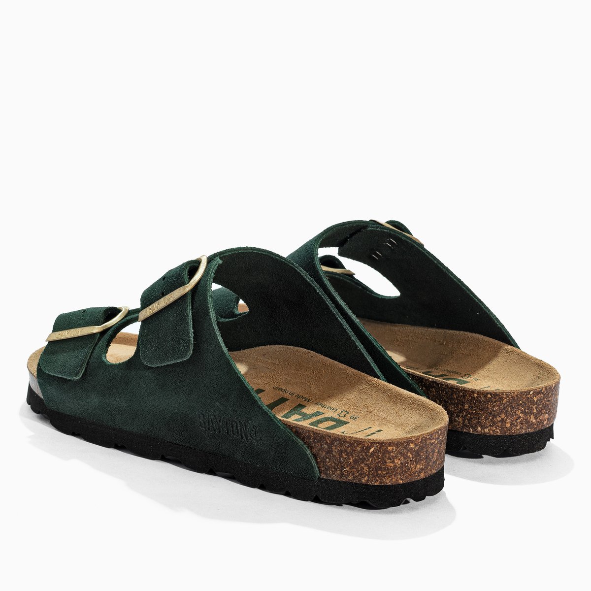 Sandales en cuir suédé ATLAS dark green, BAYTON