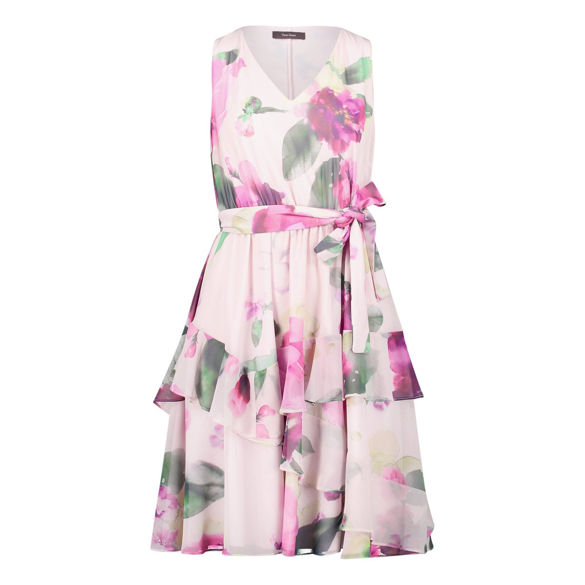 Robe de cocktail à volant rosé/dark pink, VERA MONT