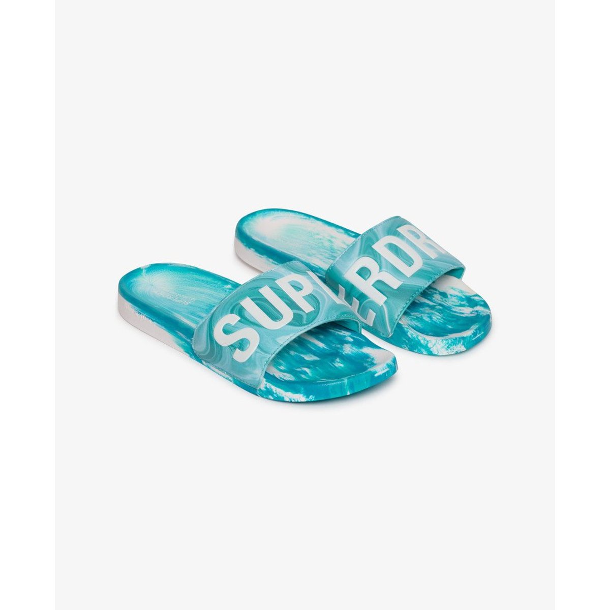 Claquettes de Piscine Marble bleu foncé aop, SUPERDRY