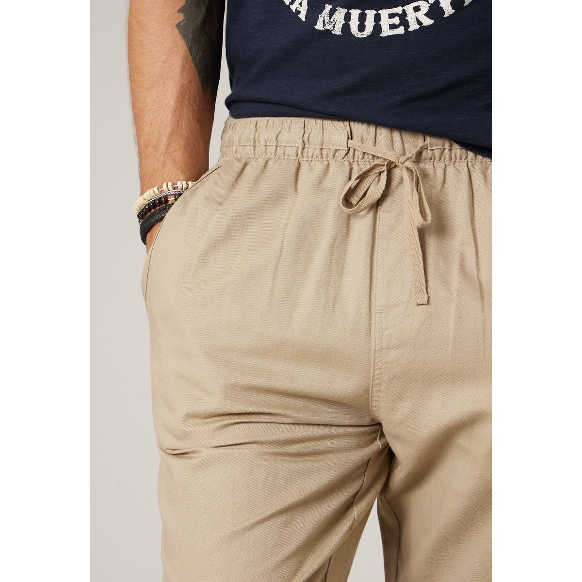 Pantalon relaxed homme en coton et lin GLADES dune, DEELUXE