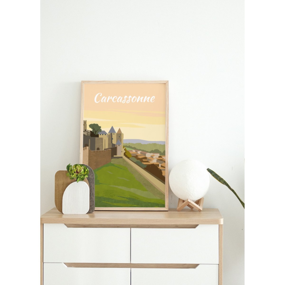 Affiche ville Carcassonne blanc, L'AFFICHERIE