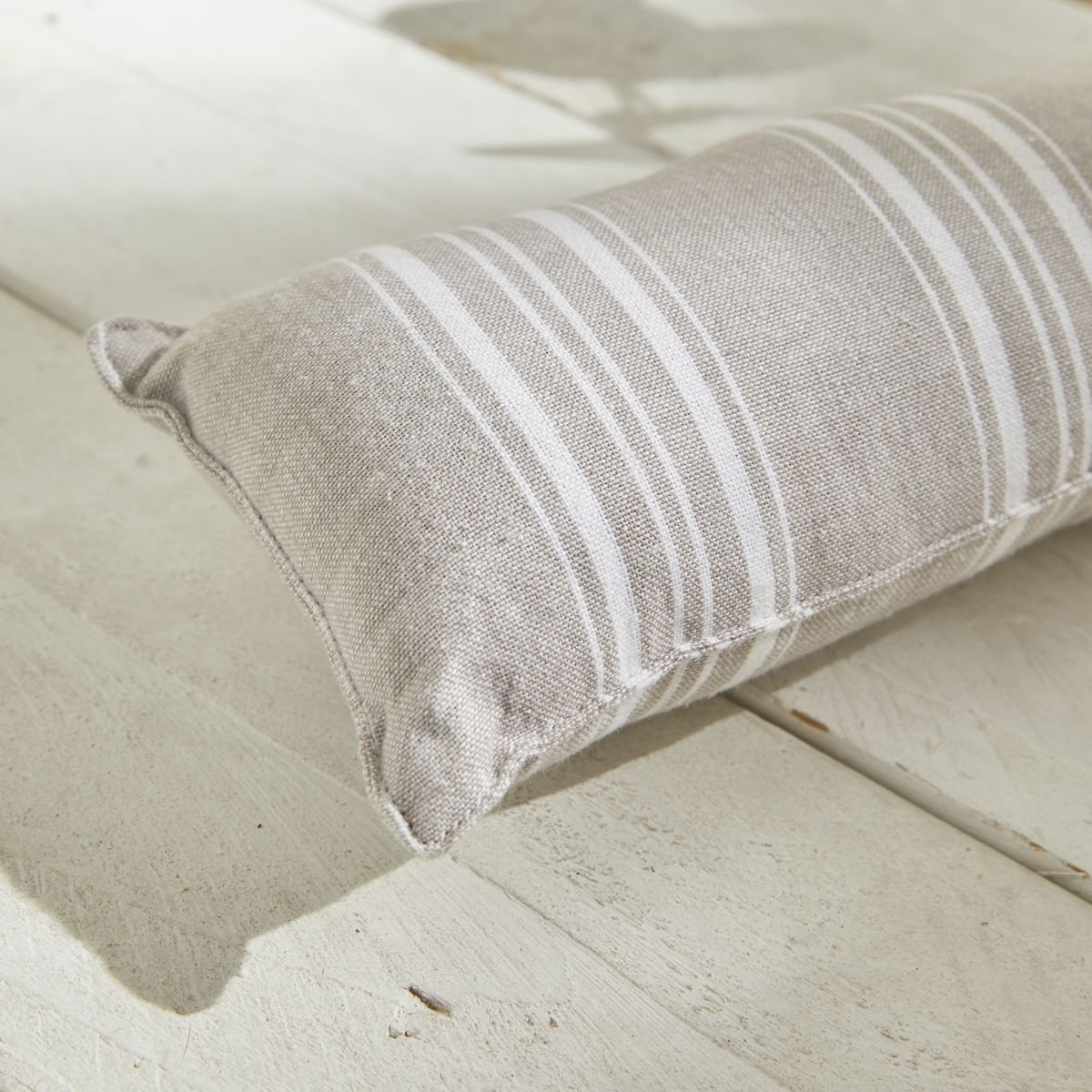 Bas de porte imprimé rayures coton CHARME beige, TODAY