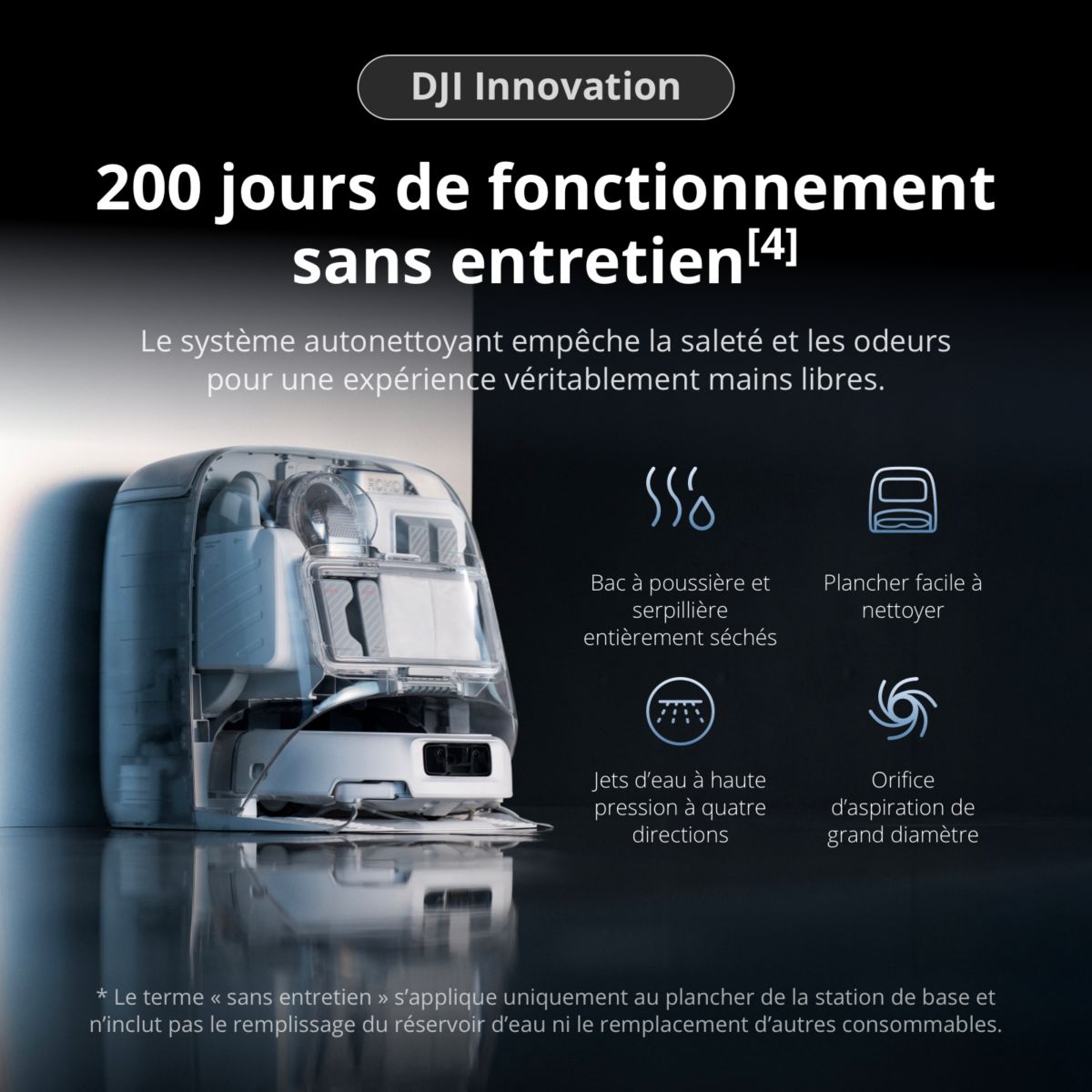 Robot Aspirateur Laveur Romo P Water Tank couleur unique, DJI