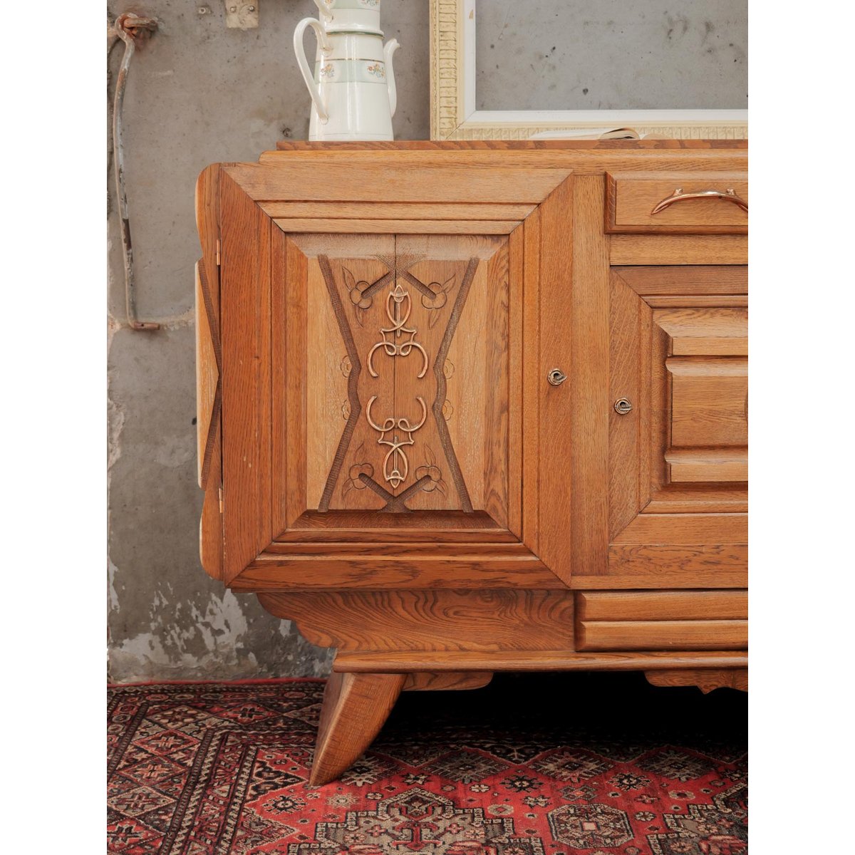 Grand buffet art déco Gilbert N°1680 - Bon état bois clair, DEBONGOUT