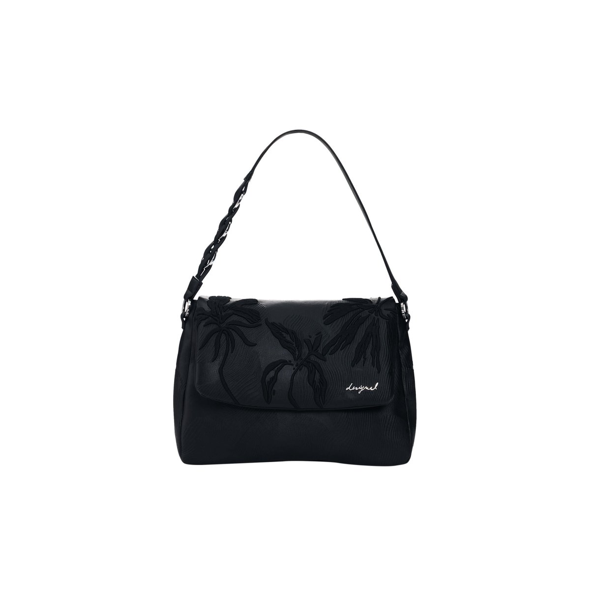 Sac à dos moyen brodé avec charms noir, DESIGUAL