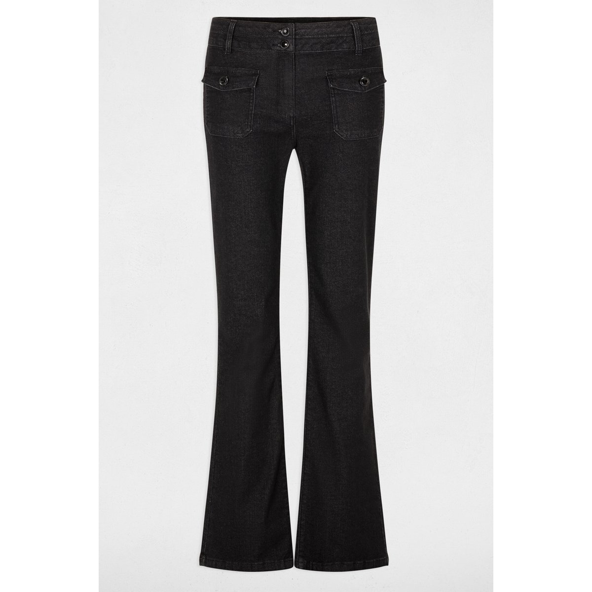 Jean bootcut boutons denim noir, MORGAN
