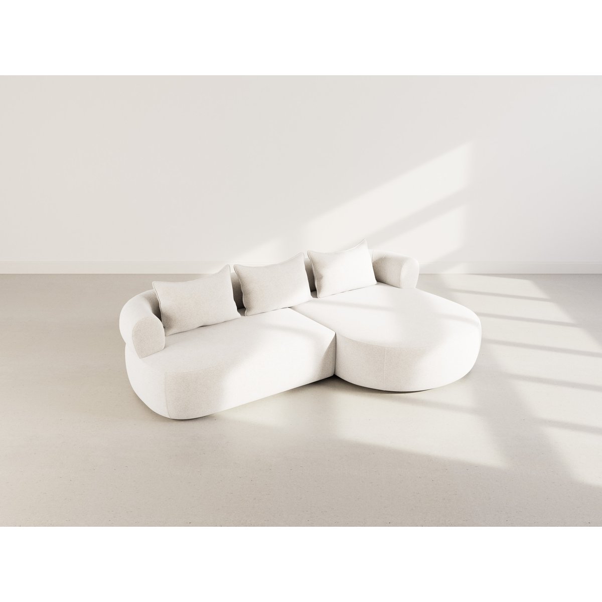 Canapé d'Angle droit 4 places - ANGELA beige, BEST MOBILIER