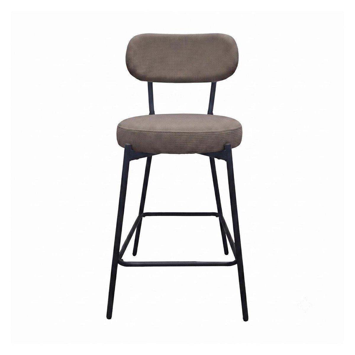 Chaises CELESTE îlot bar métal tissu velours côtelé H65cm blanc et noir, MOB IN