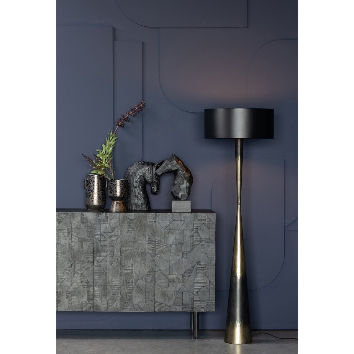 Buffet 4 portes en manguier COUNTER noir, WOOOD