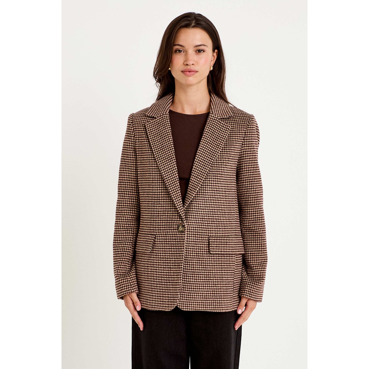 Blazer col tailleur manches longues noir, CACHE CACHE