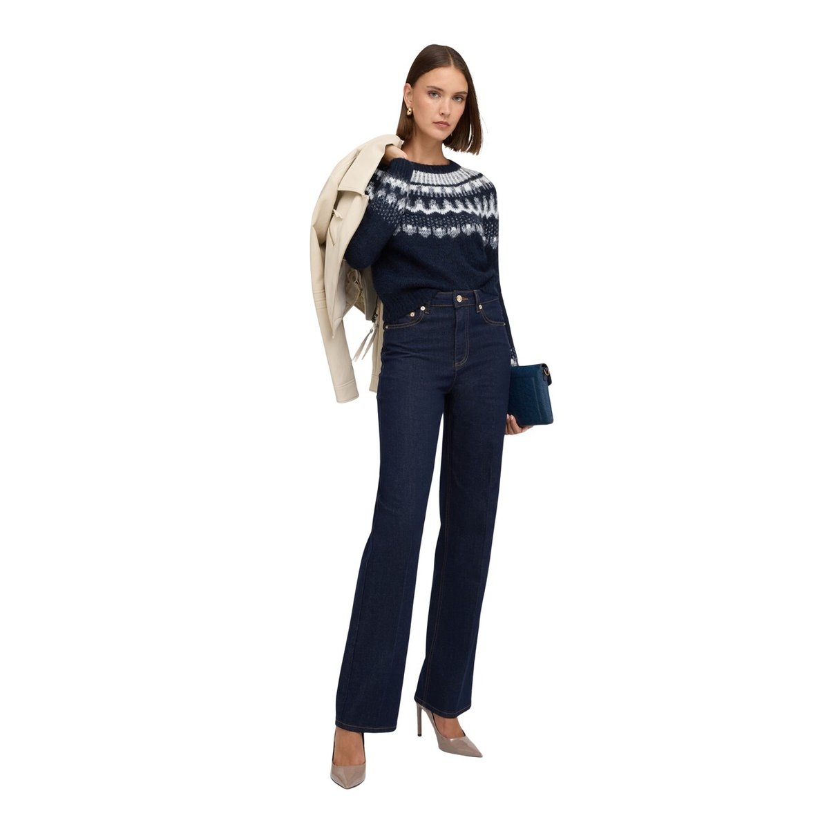 Jean large taille haute bleu, MOTIVI