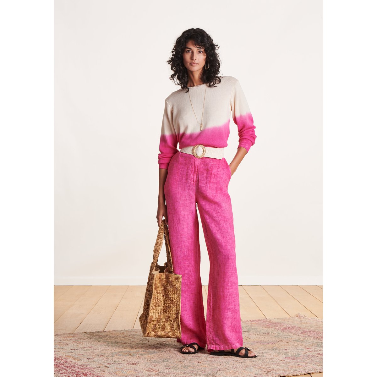 Pull court en coton imprimé dip dye tropical, LA FEE MARABOUTEE