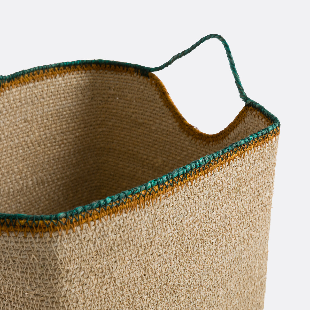 Lot de 3 paniers aux contours et biais colorés, KOTUM naturel/vert, LA REDOUTE INTERIEURS