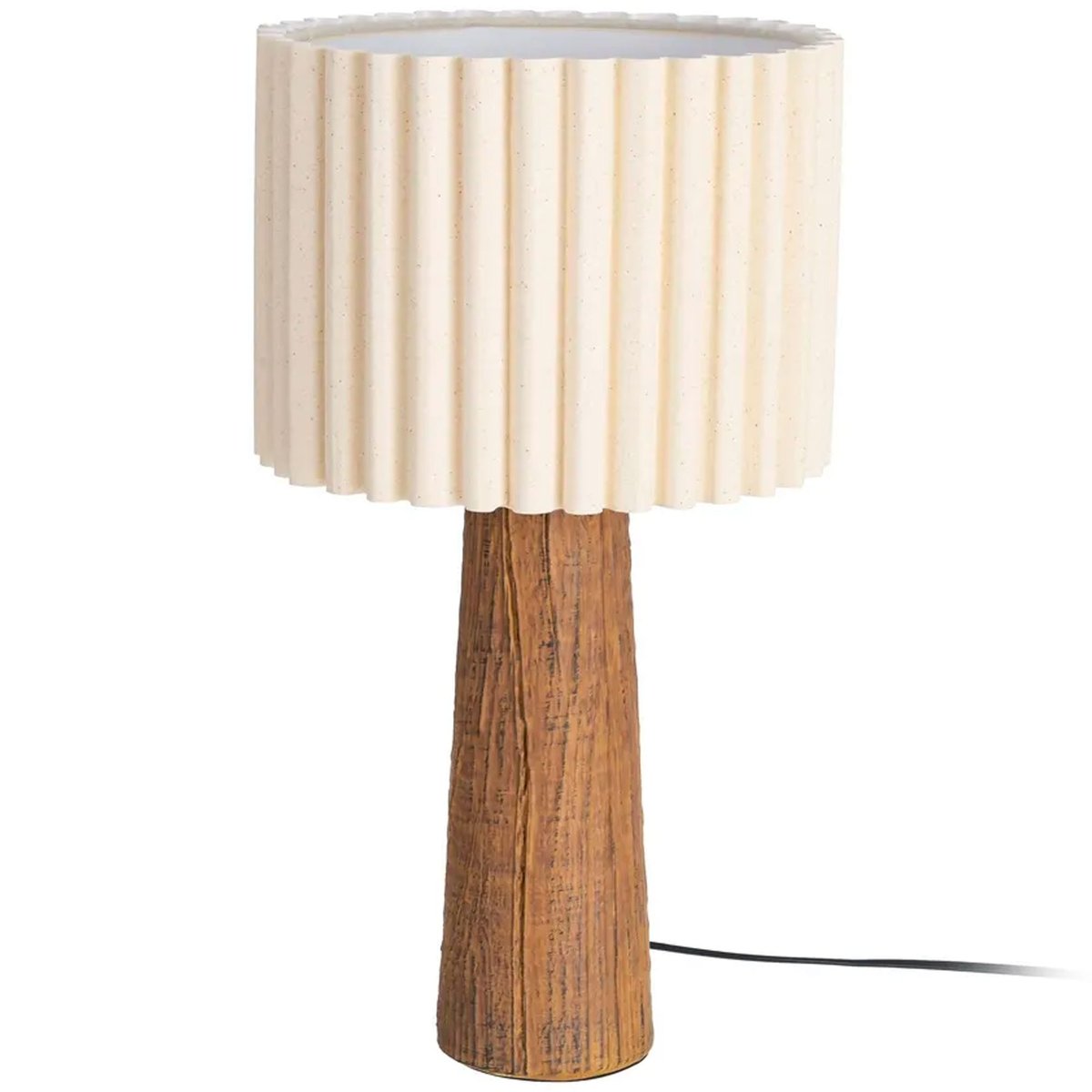 Lampe à poser résine marron et abat-jour beige 26x26x46.5cm marron, WADIGA