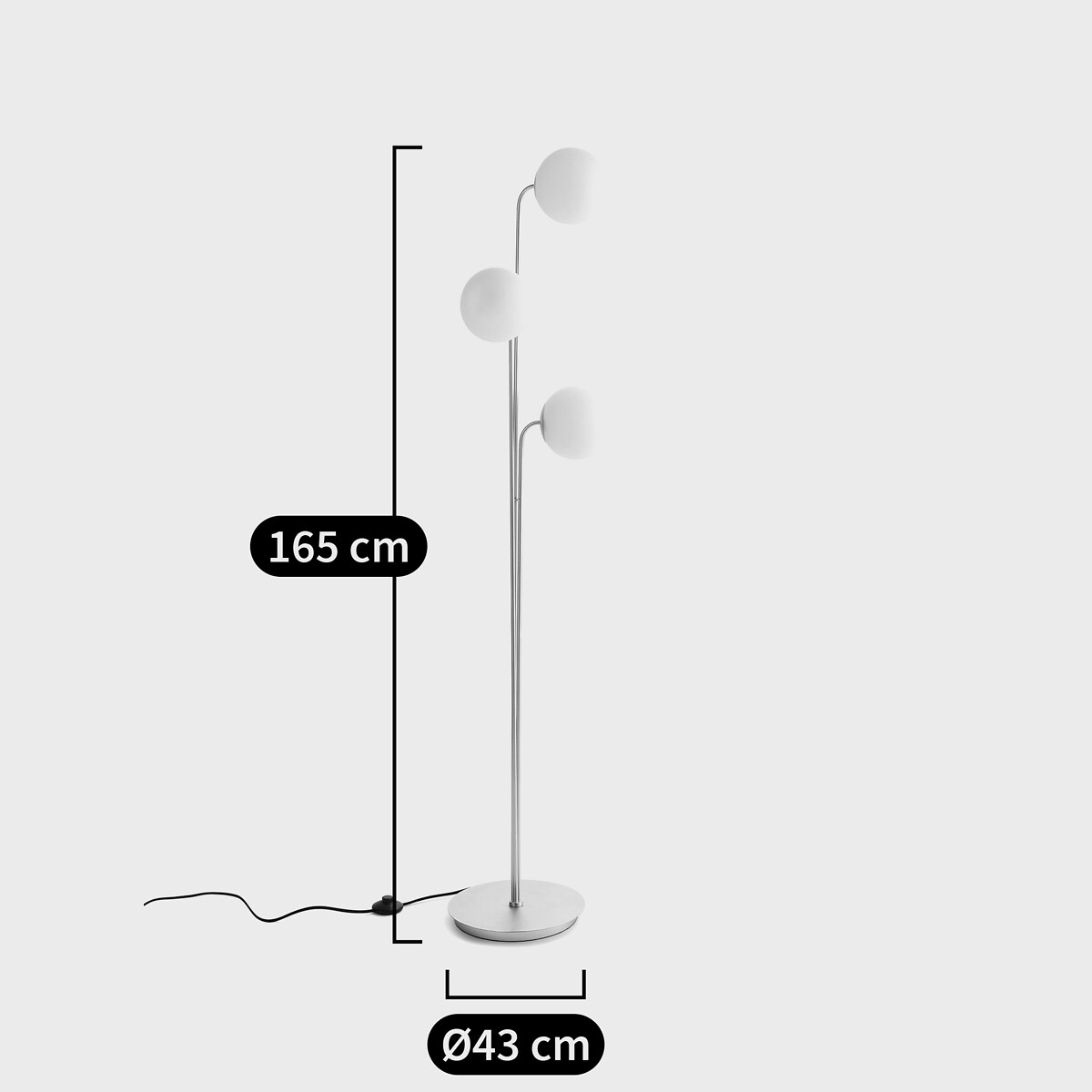 Moricio Brass & Opaline Glass Floor Lamp white, LA REDOUTE INTERIEURS