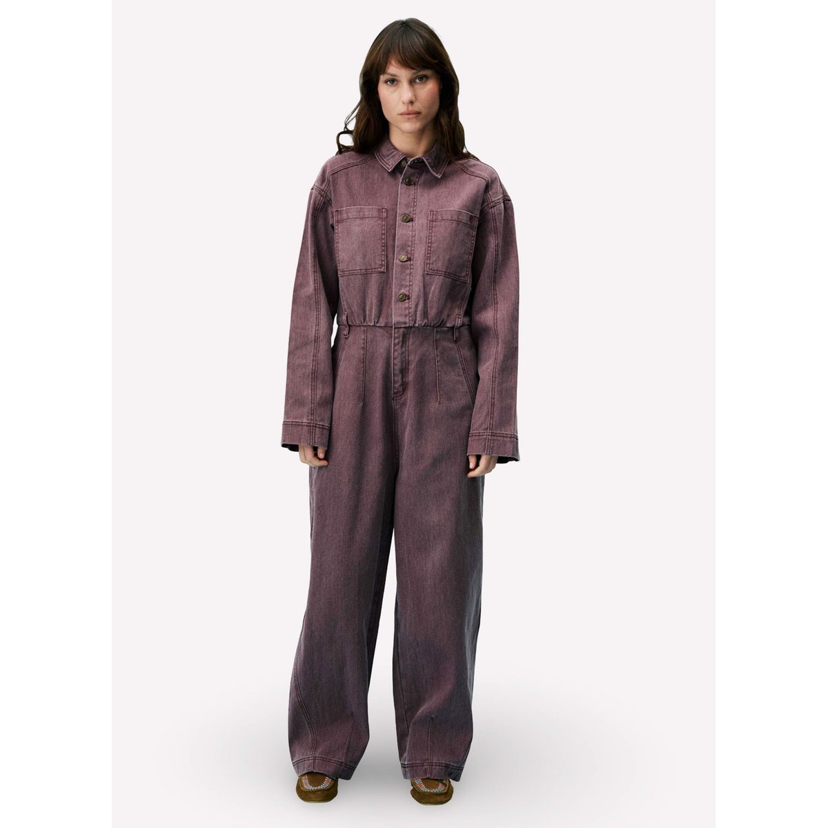 Combi en coton FABIANA aubergine, FRNCH