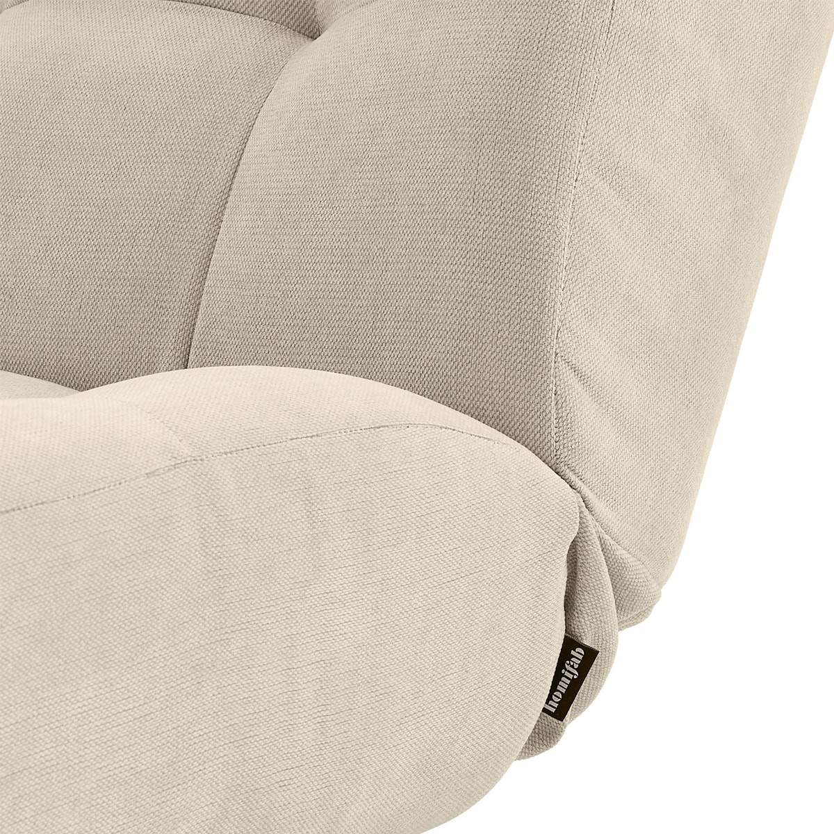 Canapé capitonné convertible 3 places en tissu chenille - BUMPY beige, HOMIFAB