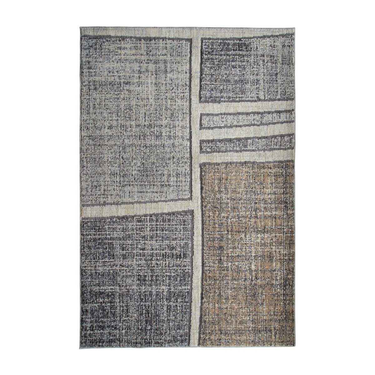Tapis extra-doux motif quadri   RECYCLE QUADRI gris, THE DECO FACTORY