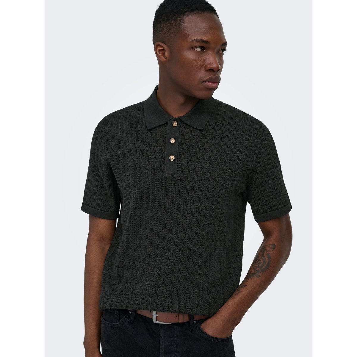 Polo noire - black, ONLY & SONS