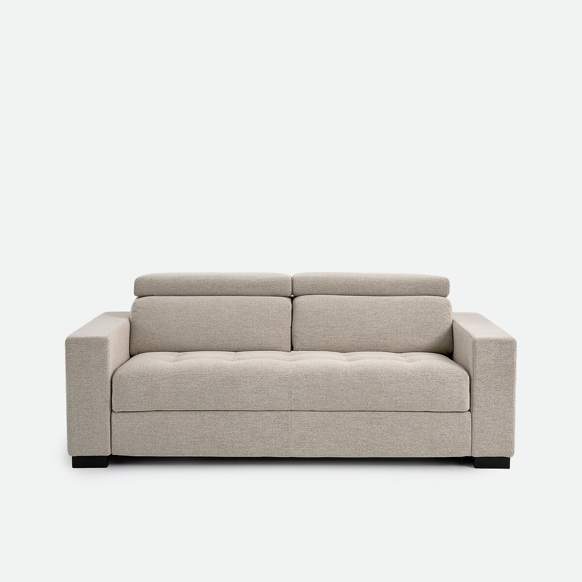 Canapé droit, 3 places, avec tétière, en tissu texturé chiné, PAO greige, LA REDOUTE INTERIEURS