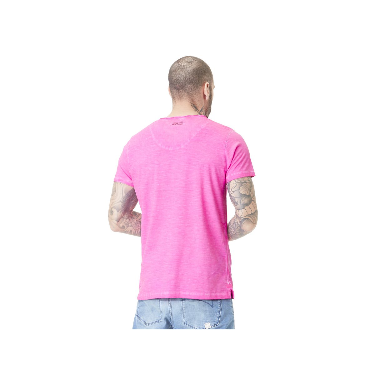 T-shirt en coton Ron rose/noir, VON DUTCH