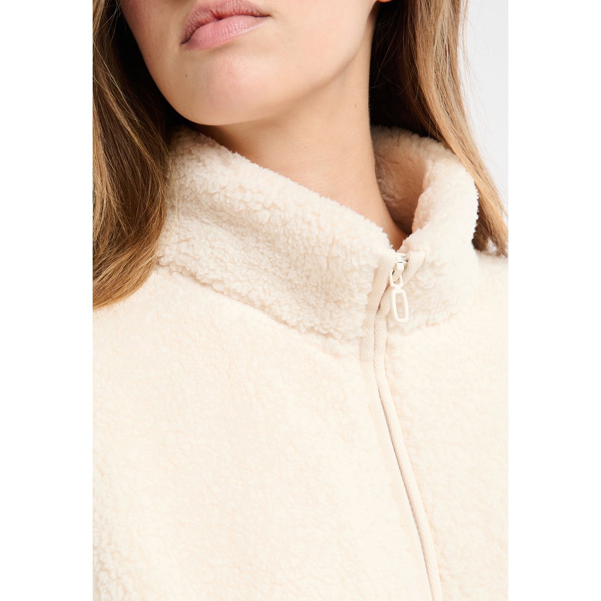 Veste polaire oversize à col montant avec cordon JAMIL ecru, ETAM