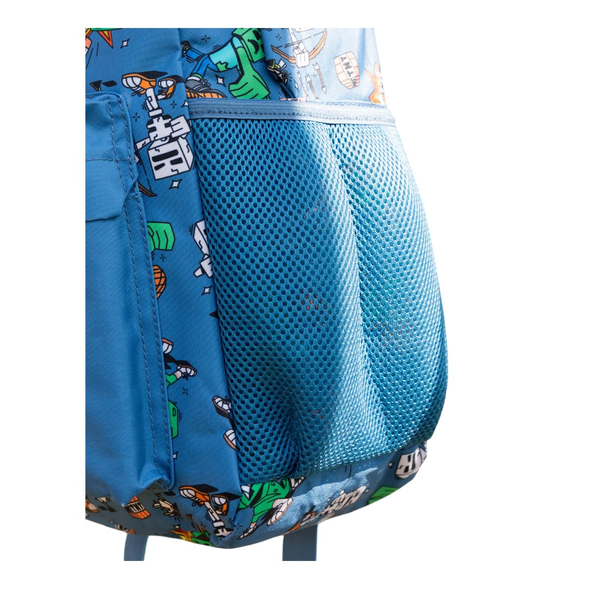 Sac à dos motifs squelette, zombie et Creeper bleu, MINECRAFT