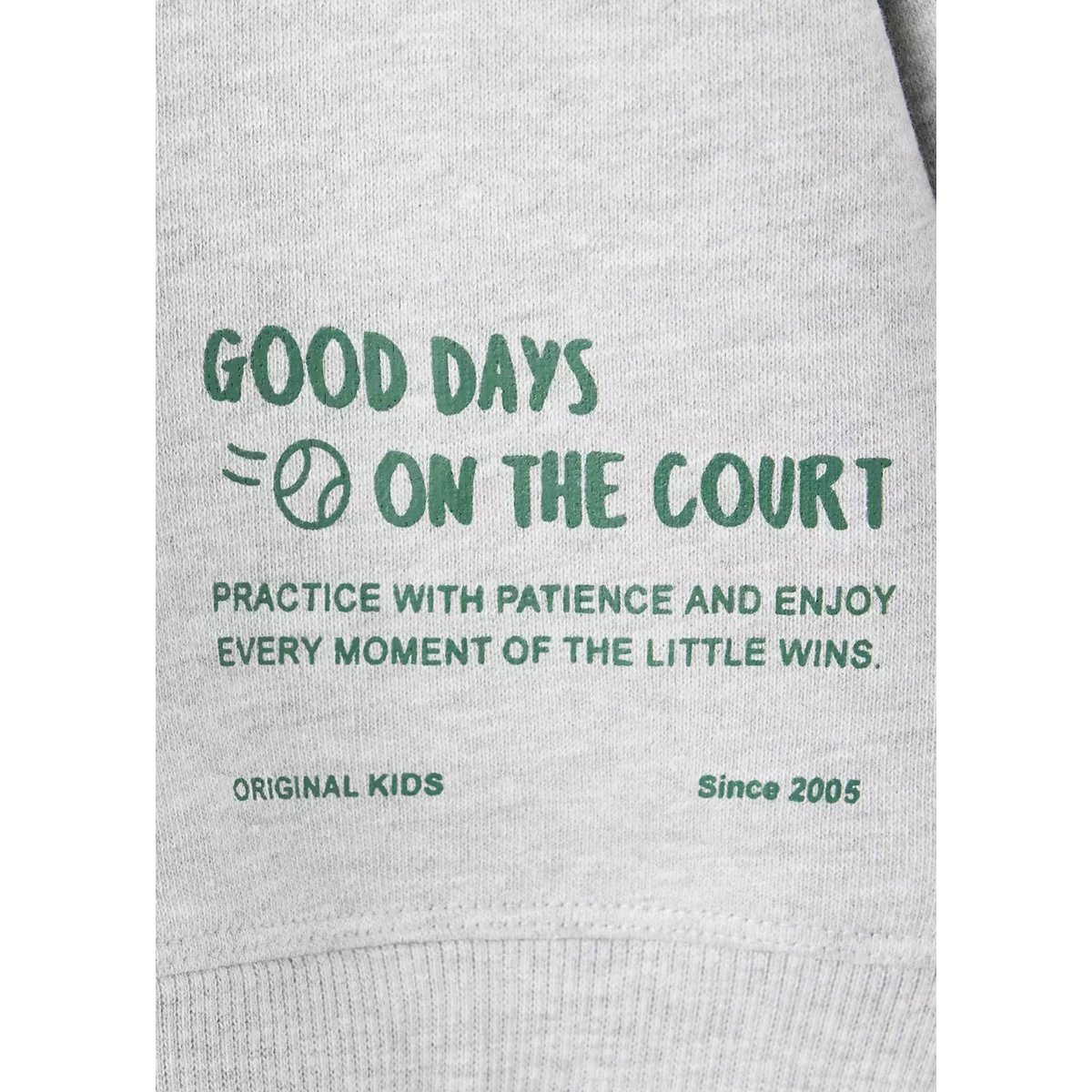 Sweat coton phrases gris chiné clair, MANGO BABY