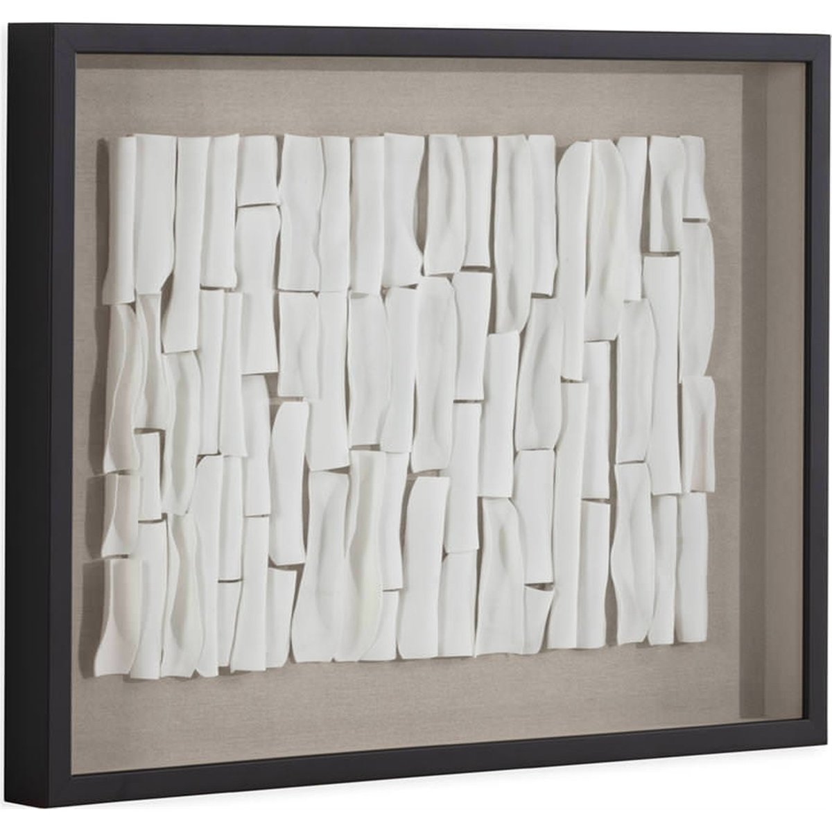Tableau mural contemporain en relief noir, crème et blanc, RECOLLECTION