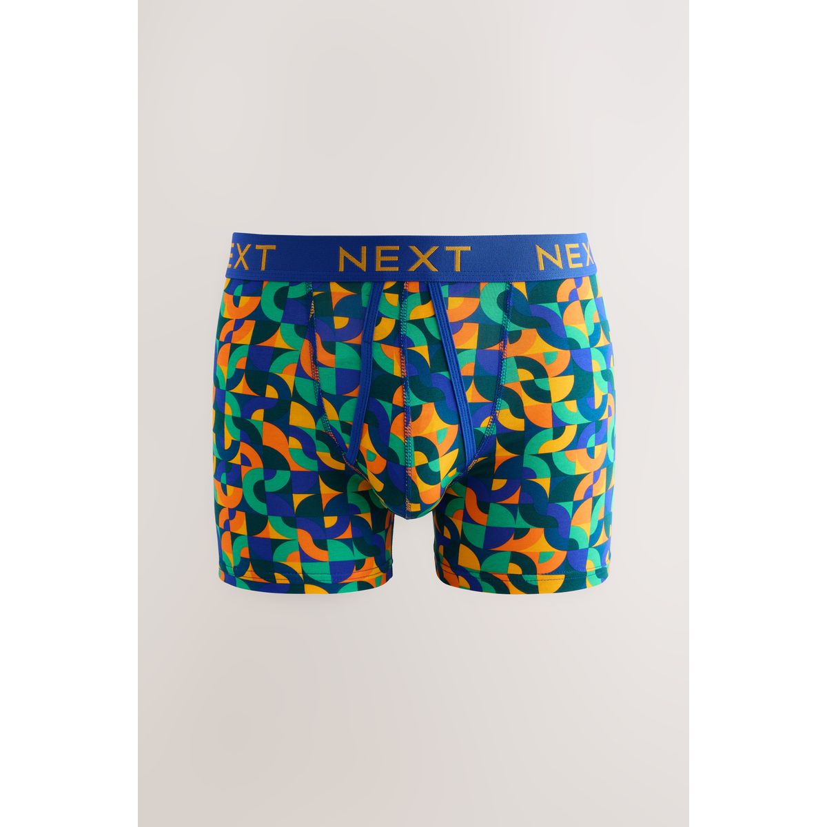 Boxer avec ouverture sur le devant, lot de 5 imprimé géométrique cercle bleu vif/orange/violet, NEXT