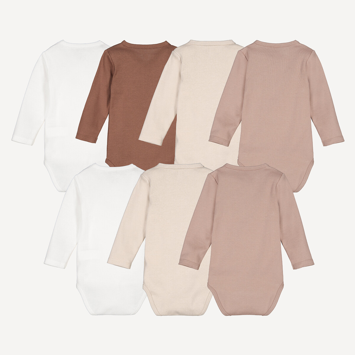 Lot de 7 bodies manches longues naissance assortis, LA REDOUTE COLLECTIONS