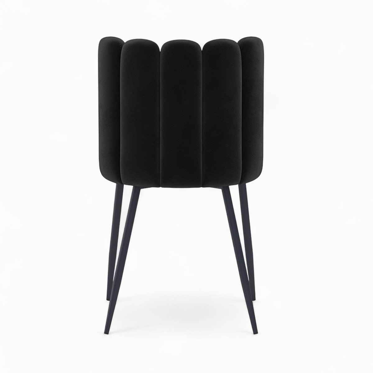 Table et chaises 4 personnes en velours - OMAN noir, MAISON PAVANE