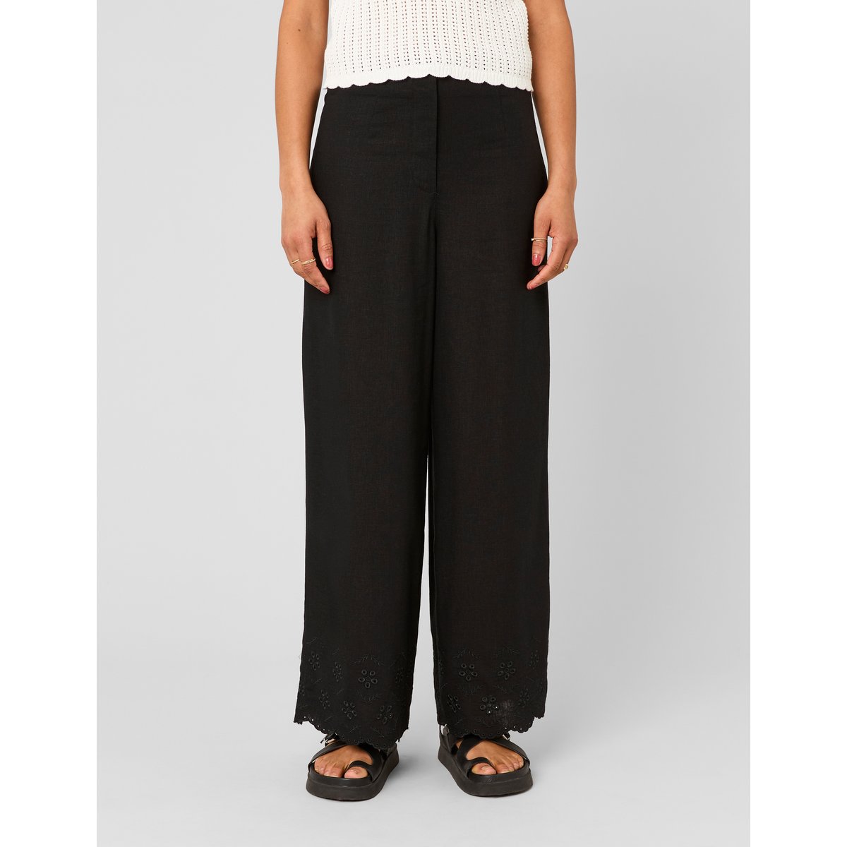 Pantalon broderie noir, BZB