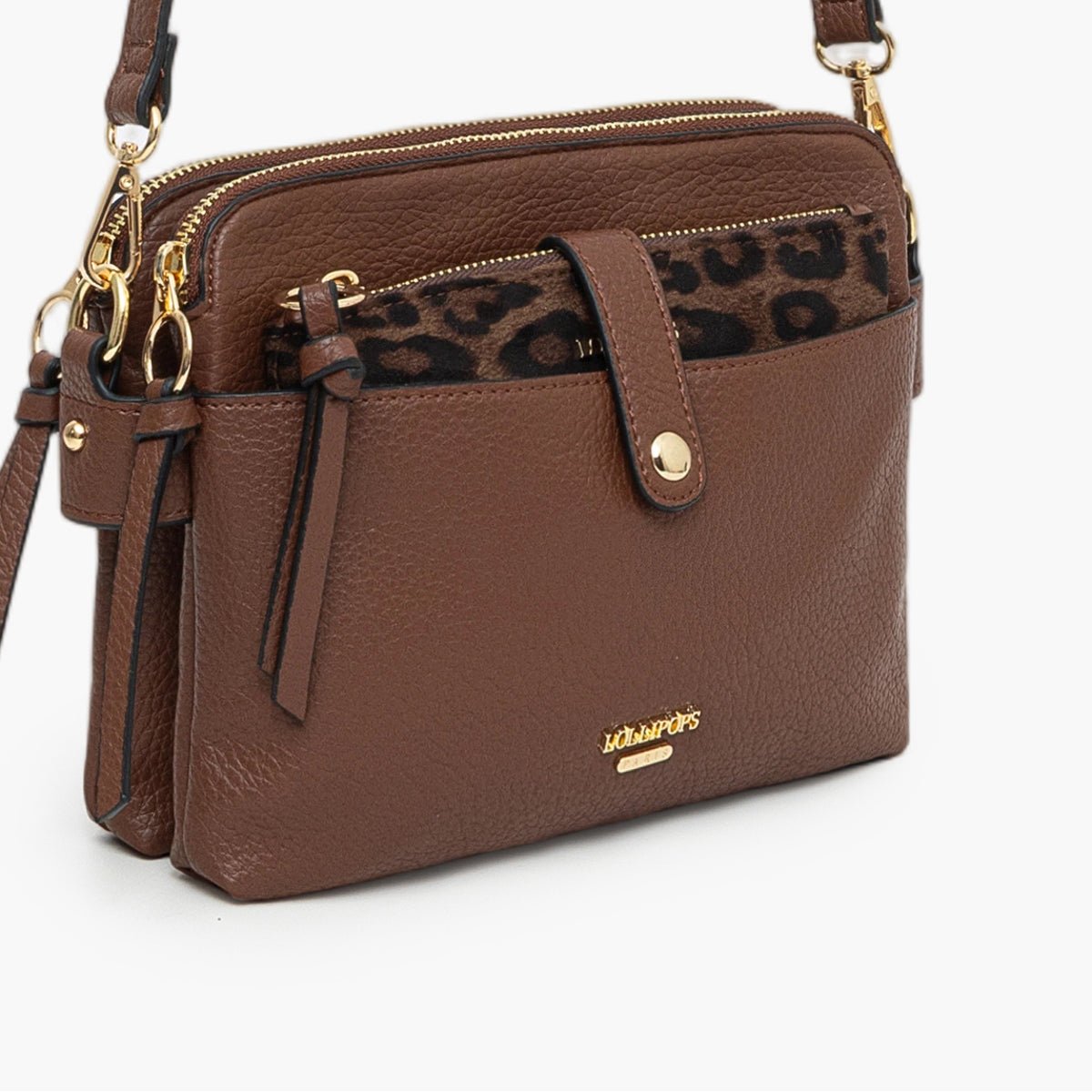 Sac multi poches  Tim cognac,doré, LOLLIPOPS
