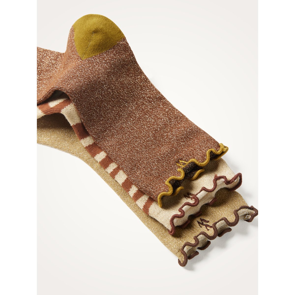 Pack de 3 chaussettes à bords volantés PACK QUINN beige, VANESSA WU