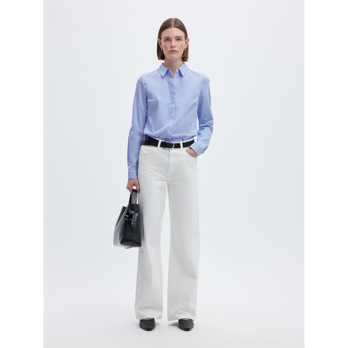 T-Shirt À Rayures bright white, SELECTED