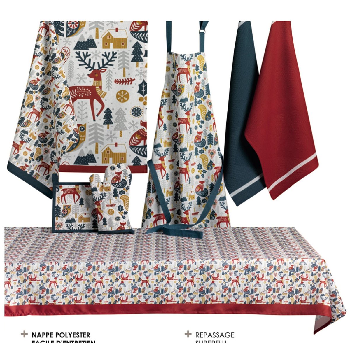 Torchons 100% coton bleu, C DESIGN HOME TEXTILE