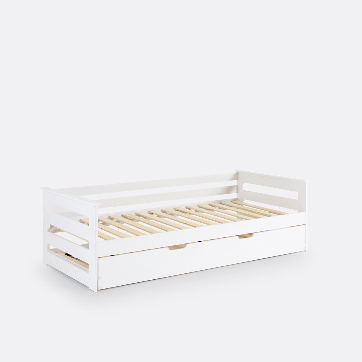 Lit banquette gigogne en pin, ELLIS blanc, LA REDOUTE INTERIEURS