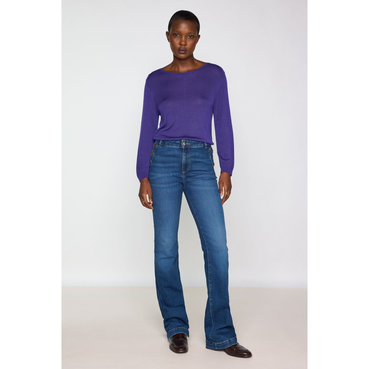 Jean flare NINON denim brut, Maison 123