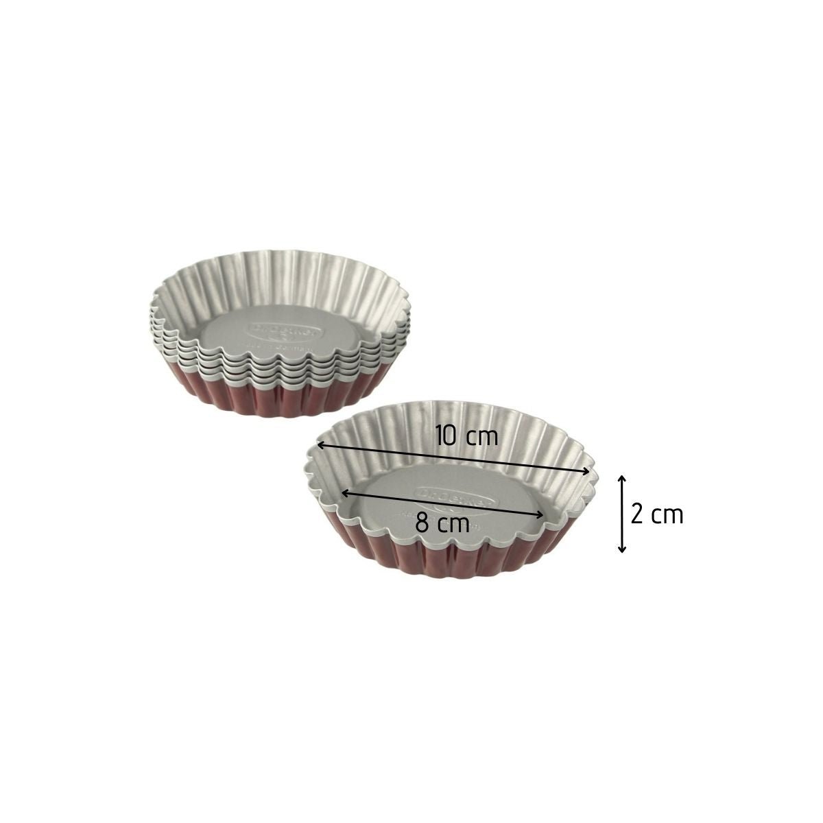 Lot de 6 moules à tartelettes BAKER EDITION rouge, DR OETKER
