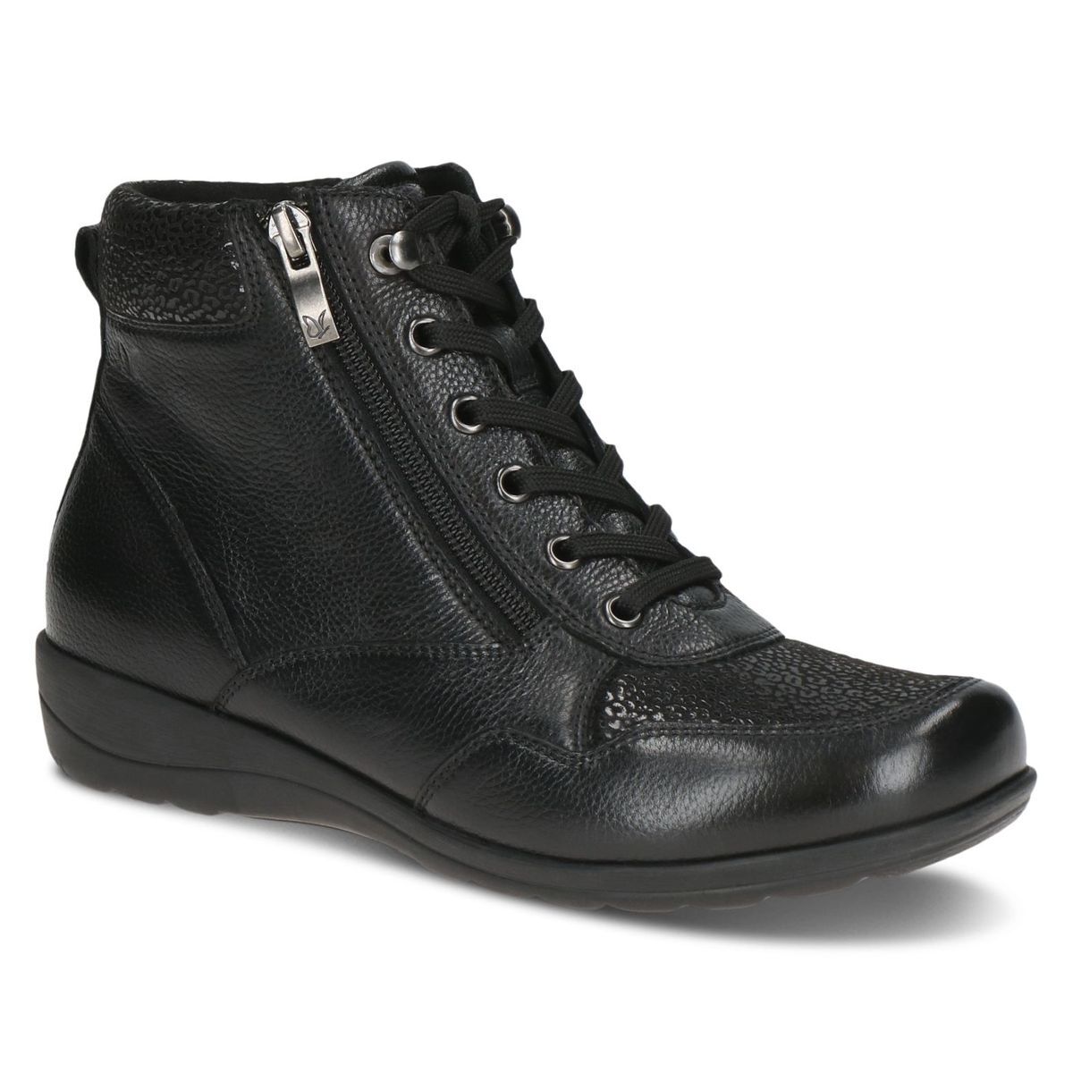 Bottine en cuir noir zèbre, CAPRICE