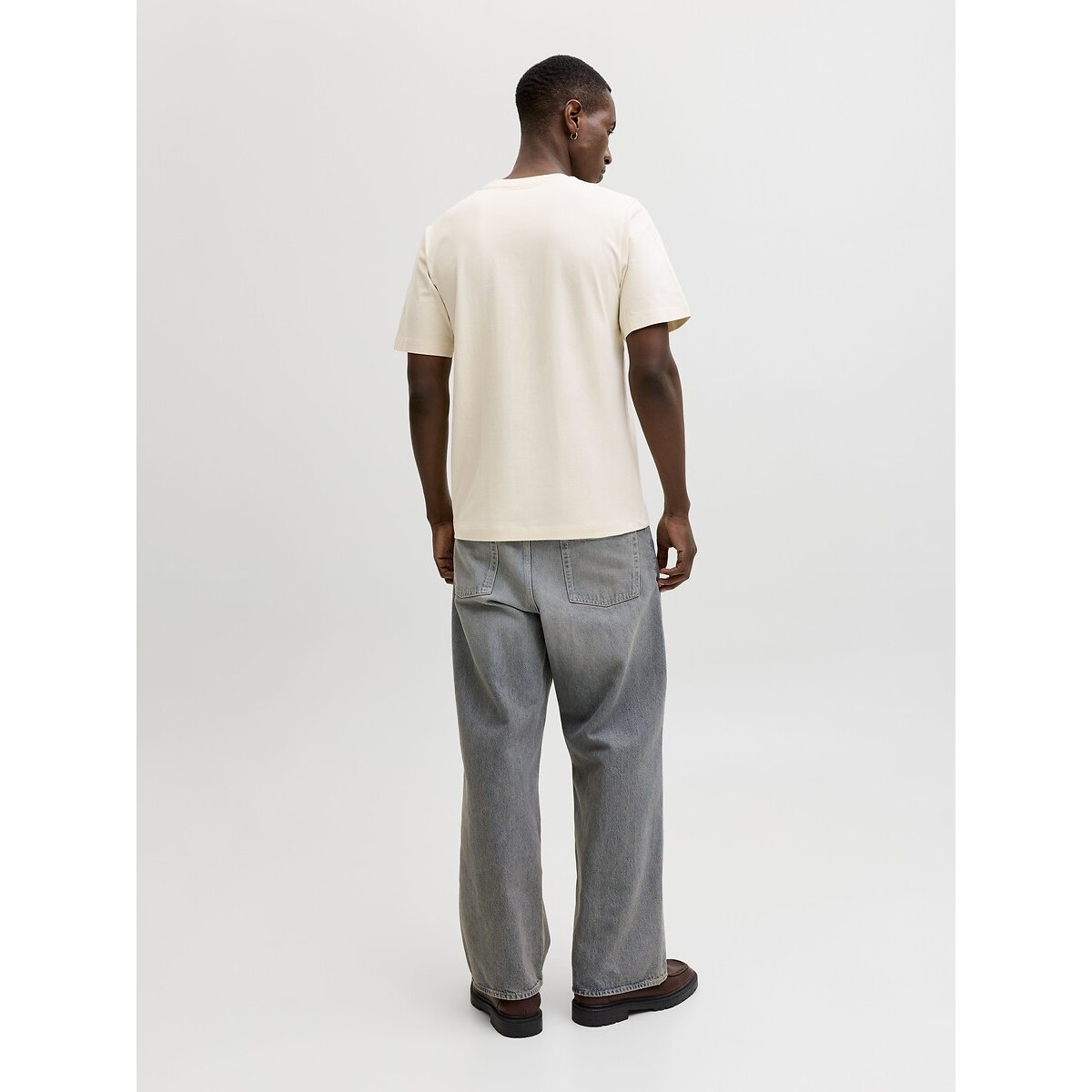 T-Shirt mit Pailletten-Motiv ecru, JACK & JONES