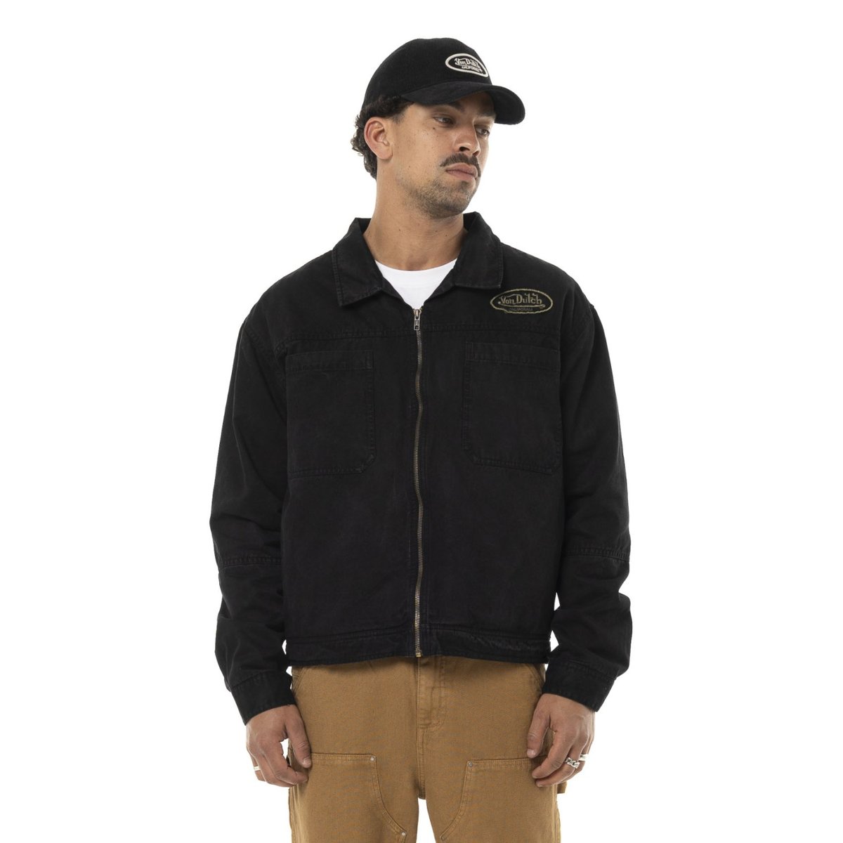 Veste coton GARY gris foncé/noir, VON DUTCH