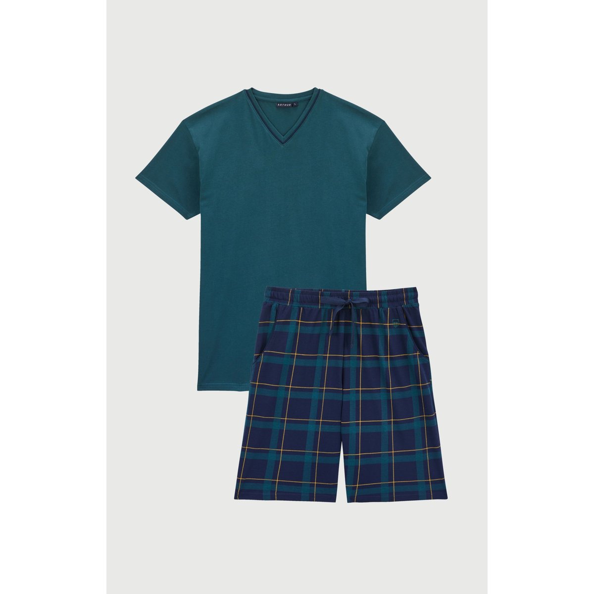 Pyjashort en coton, col V, noah marine, ARTHUR
