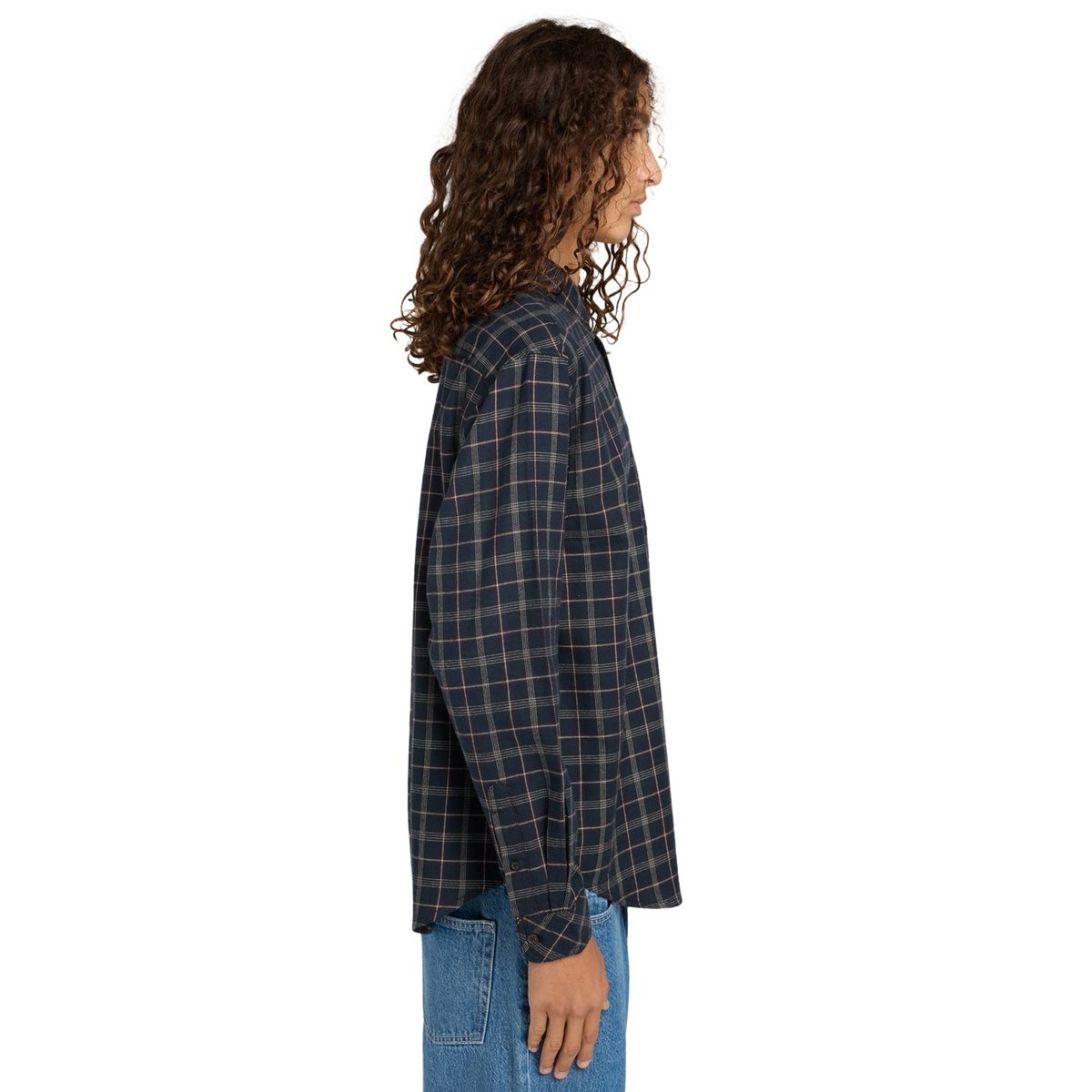 Chemise manches longues BUTTON DOWN REGULAR FLANNEL bleu tartan blue, ELEMENT
